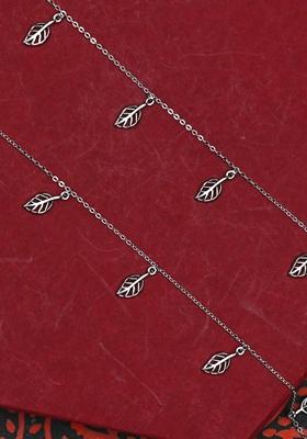 925 Pure Silver Multiple Charm Anklets (Set of 2)