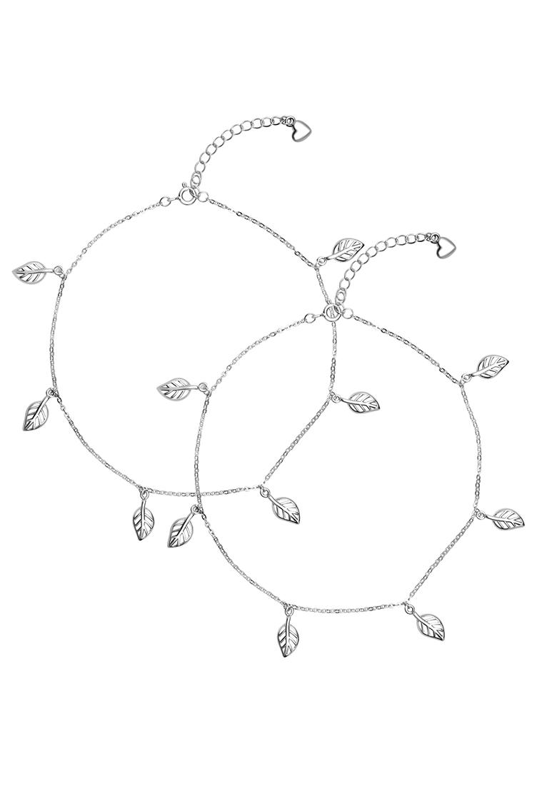 925 Pure Silver Multiple Charm Anklets (Set of 2)