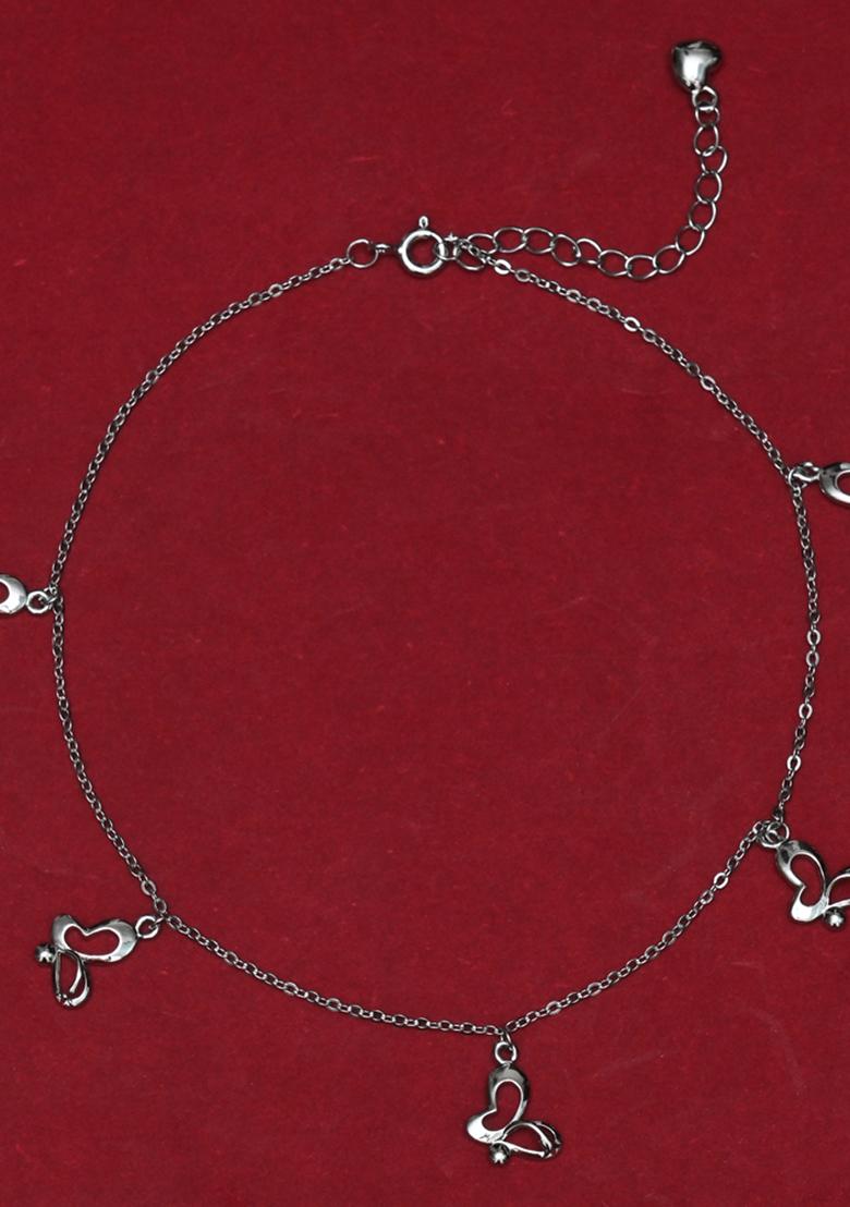 925 Pure Silver Multiple Charm Anklet