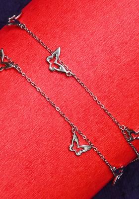 925 Pure Silver Multiple Charm Anklets (Set of 2)