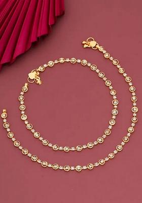Women Gold-Plated Beads Studded Anklet