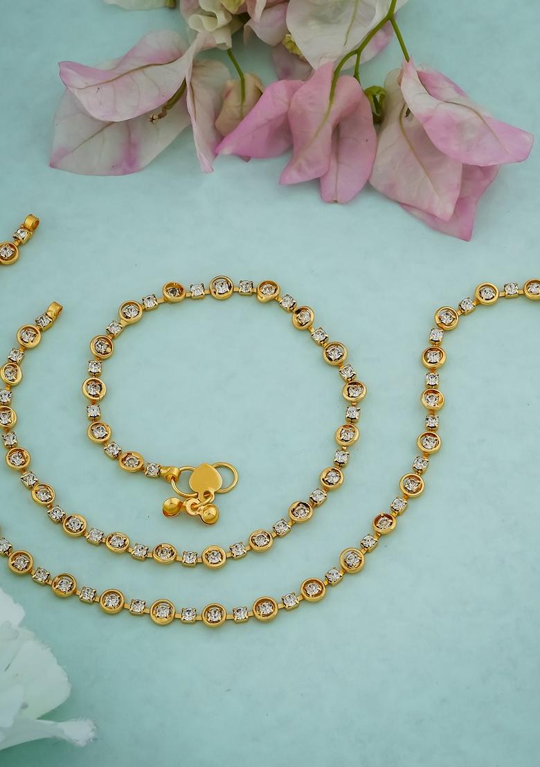 Women Gold-Plated Beads Studded Anklet