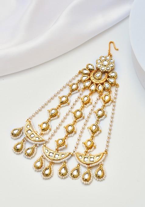 Gold Tone Kundan Passa