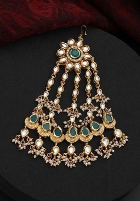 Green Kundan Passa Tikka