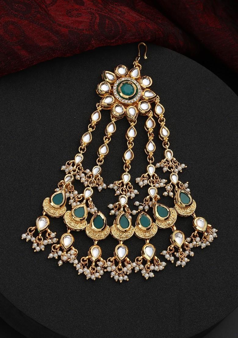 Green Kundan Passa Tikka
