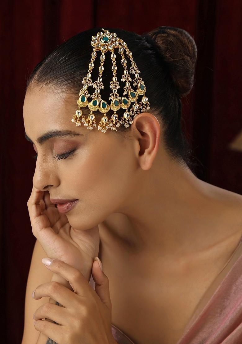 Green Kundan Passa Tikka