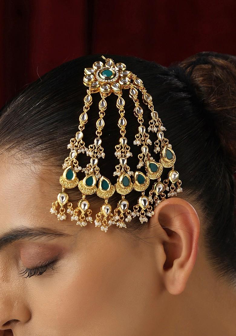 Green Kundan Passa Tikka