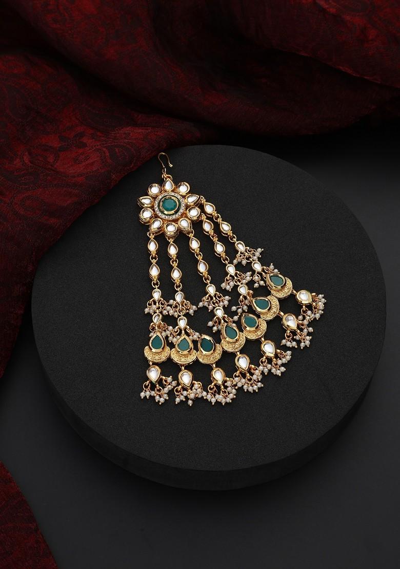 Green Kundan Passa Tikka