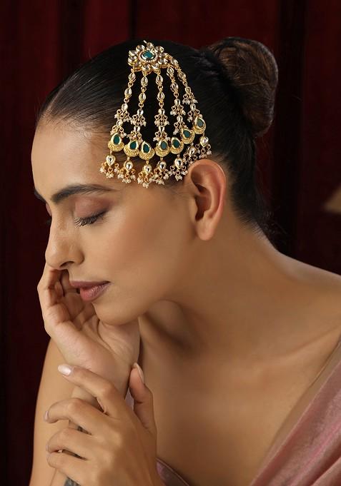 Green Kundan Passa Tikka