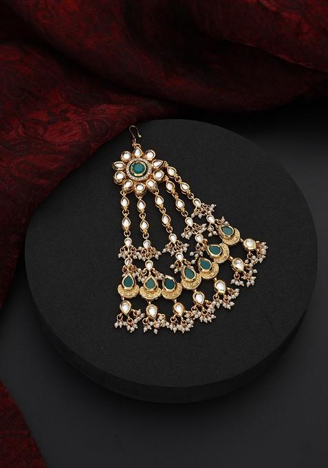 Green Kundan Passa Tikka