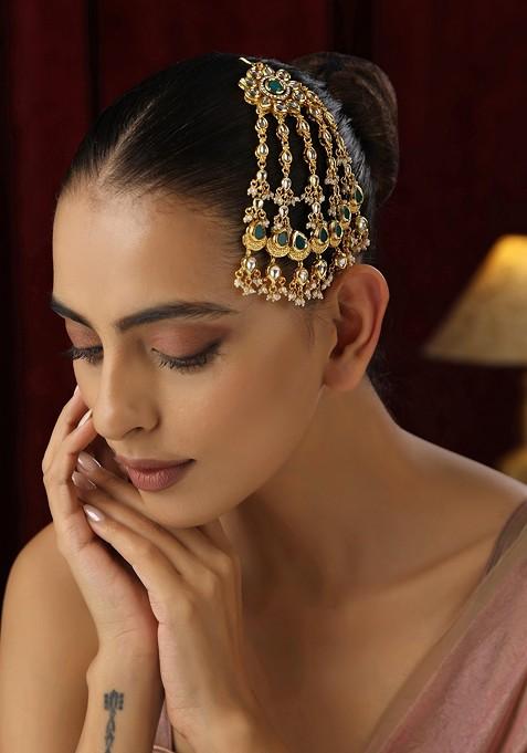 Green Kundan Passa Tikka