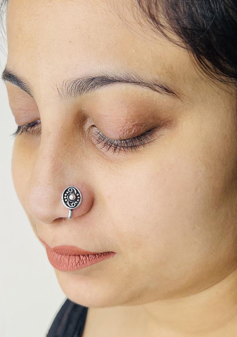 Silver Beads 925 Sterling Silver Clipon Nosepin