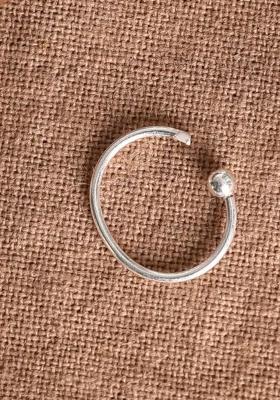 Silver Stone 925 Sterling Silver Nosering