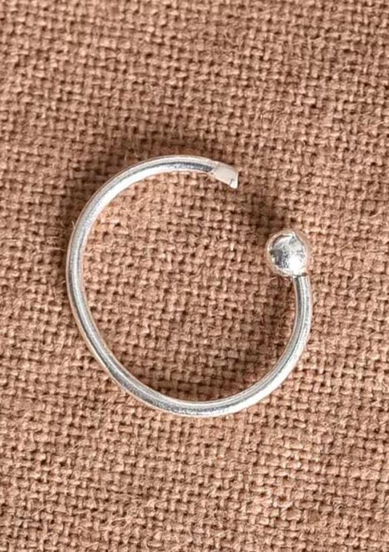 Silver Stone 925 Sterling Silver Nosering