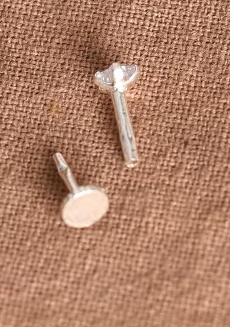 Silver Stone 925 Sterling Silver Nosepin