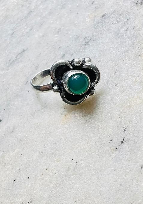 Green Stone 925 Sterling Silver Clipon Nosepin