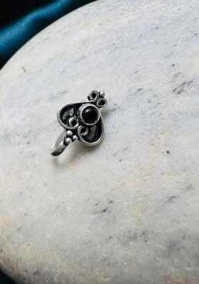Black Stone 925 Sterling Silver Clipon Nosepin