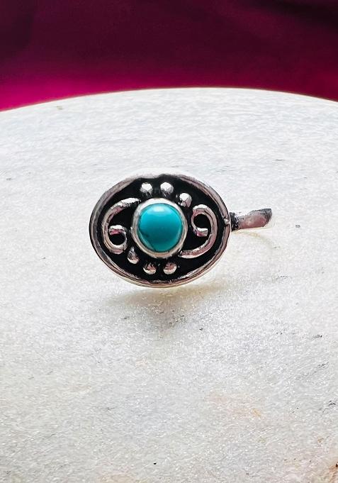 Turquoise Blue Stone 925 Sterling Silver Clipon Nosepin