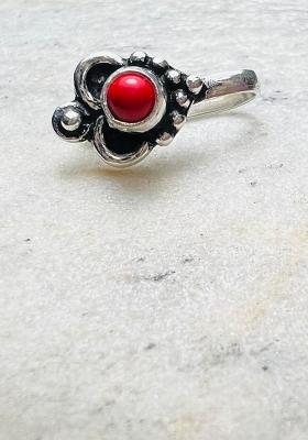 Red Stone 925 Sterling Silver Clipon Nosepin