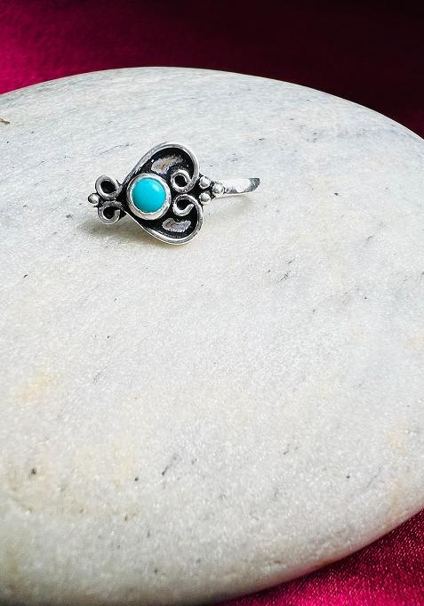 Turquoise Blue Stone 925 Sterling Silver Clipon Nosepin