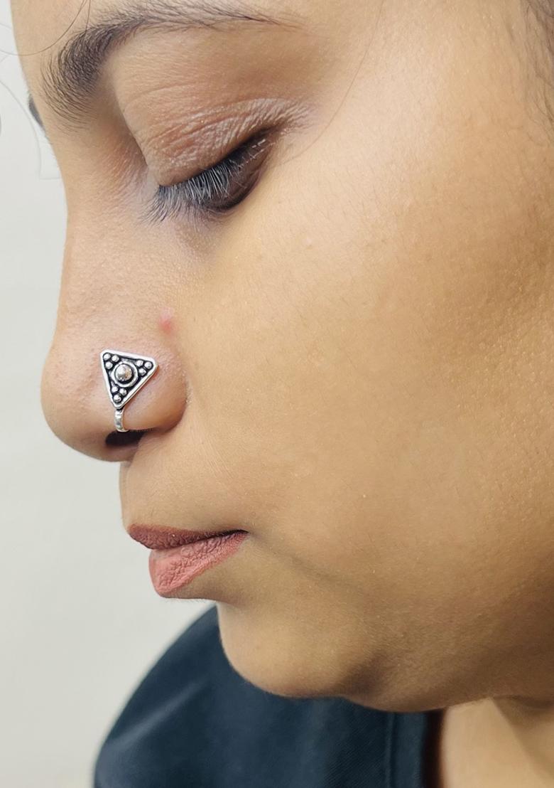 Silver Stone 925 Sterling Silver Clipon Nosepin