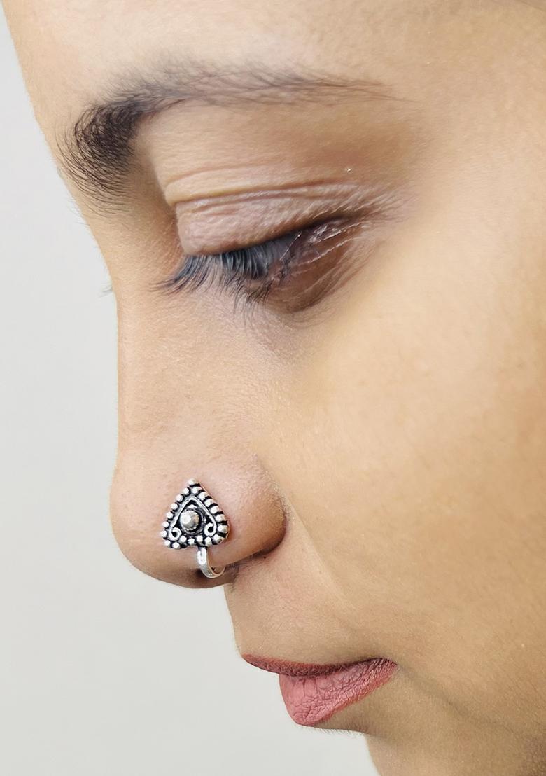 Silver Stone 925 Sterling Silver Clipon Nosepin