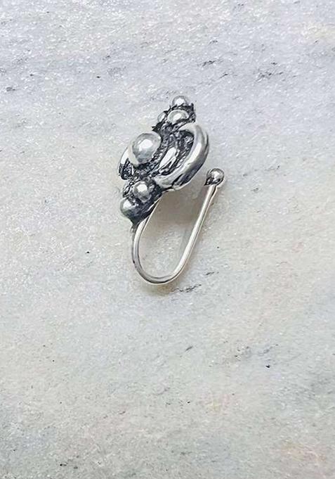 Silver Stone 925 Sterling Silver Clipon Nosepin