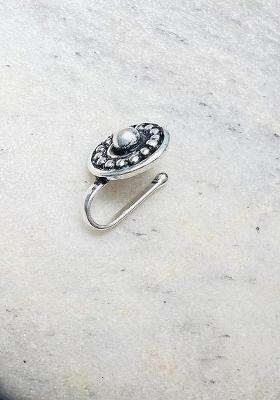 Silver Beads 925 Sterling Silver Clipon Nosepin