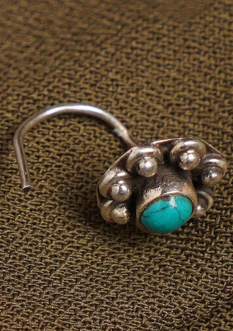 Turquoise Blue Stone 925 Sterling Silver Nosepin