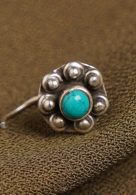 Turquoise Blue Stone 925 Sterling Silver Nosepin