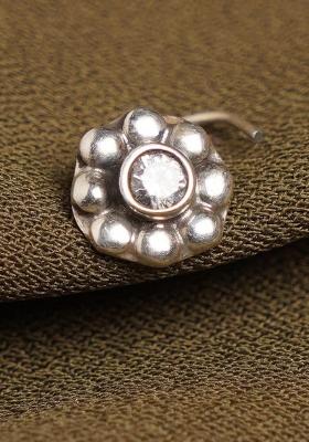 Silver Stone 925 Sterling Silver Nosepin