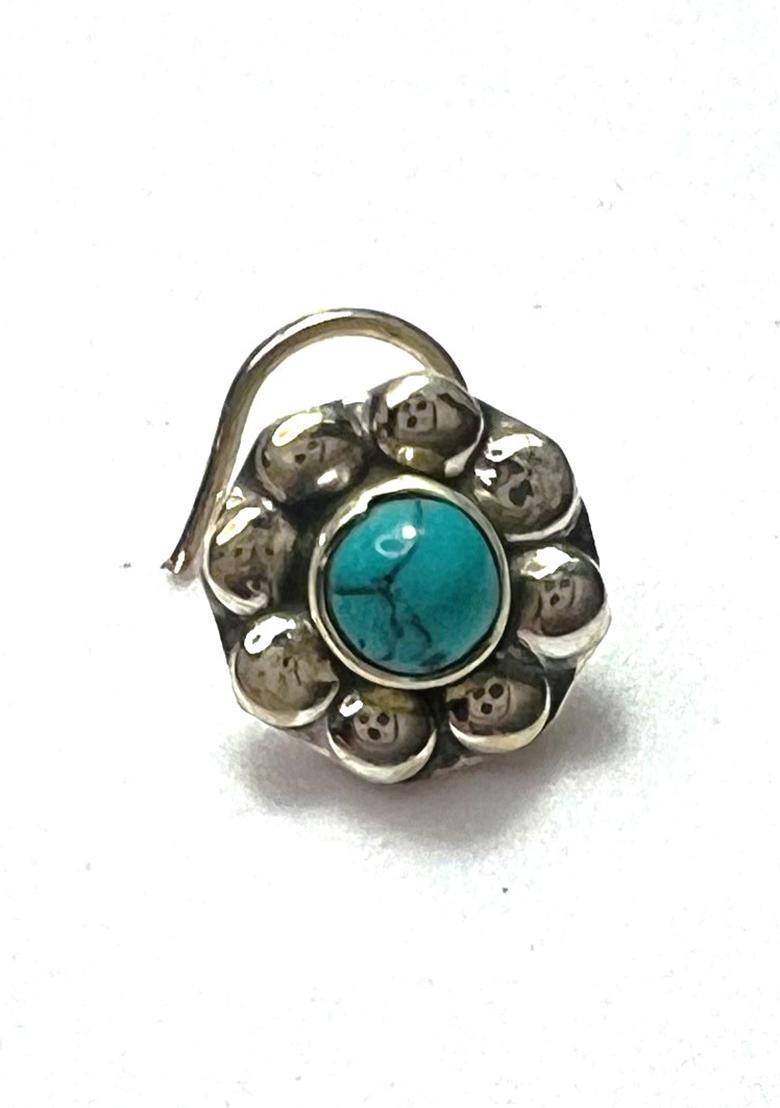 Turquoise Blue Stone 925 Sterling Silver Nosepin