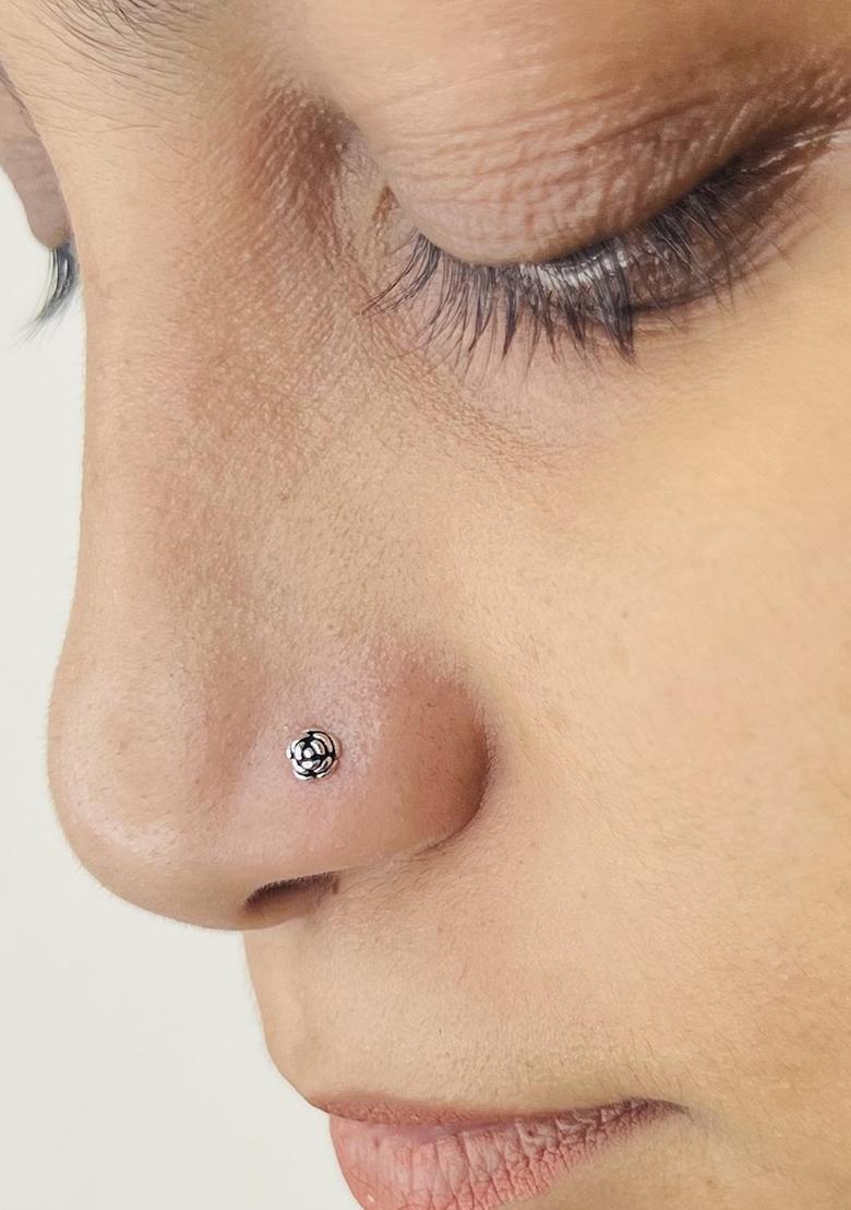 Silver Stone 925 Sterling Silver Nosepin