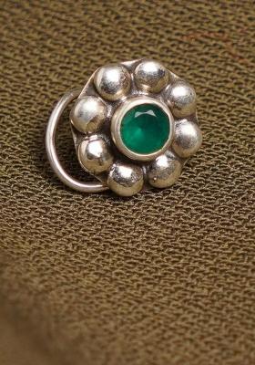Green Plain 925 Sterling Silver Nosepin