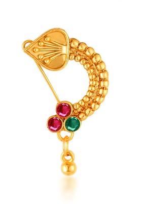 Silver Plated Alloy Cz Stone Maharashtrian Nath