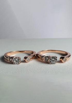 Rose Gold Stone 925 Sterling Silver Toe Rings