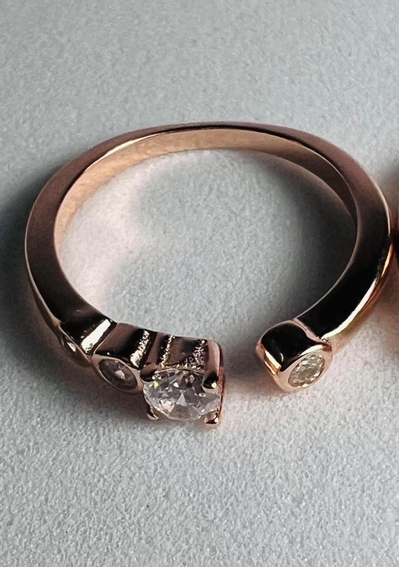 Rose Gold Stone 925 Sterling Silver Toe Rings