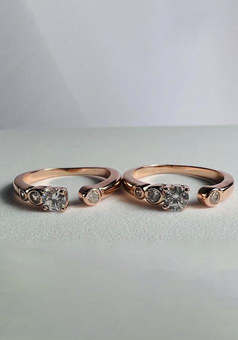 Rose Gold Stone 925 Sterling Silver Toe Rings