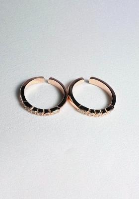 Rose Gold Stone 925 Sterling Silver Toe Rings