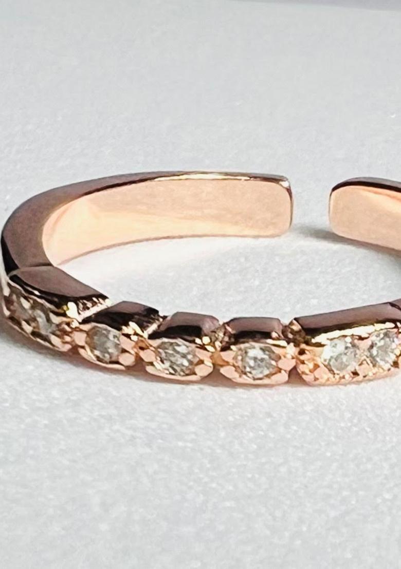 Rose Gold Stone 925 Sterling Silver Toe Rings