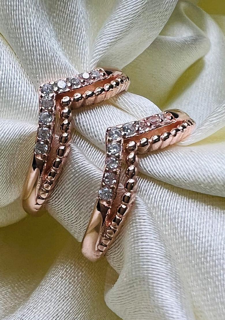 Rose Gold Stone 925 Sterling Silver Toe Rings