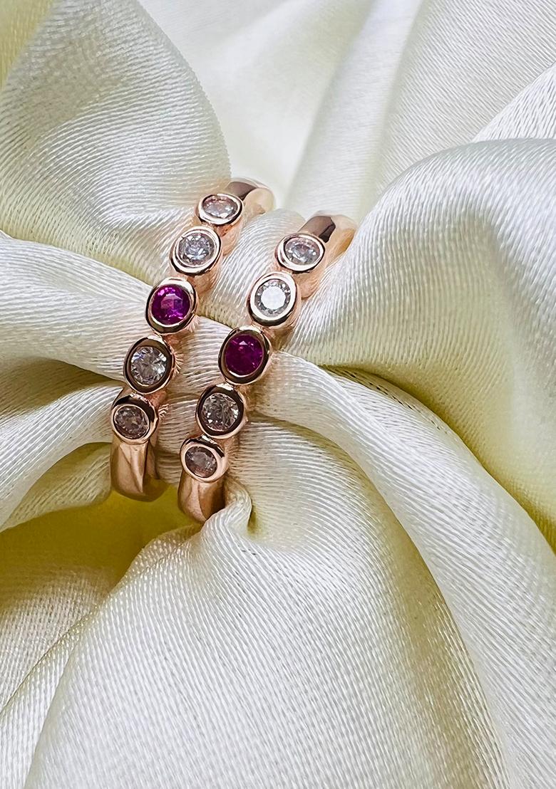 Rose Gold Stone 925 Sterling Silver Toe Rings