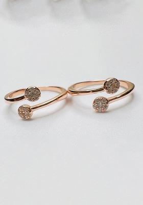 Rose Gold Stone 925 Sterling Silver Toe Rings