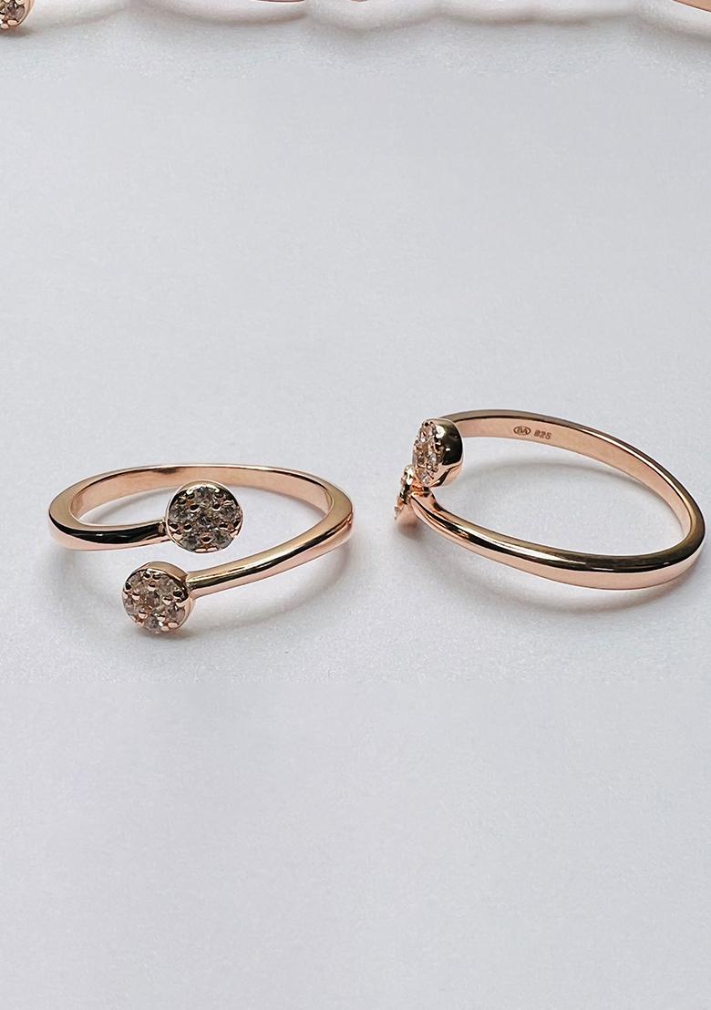 Rose Gold Stone 925 Sterling Silver Toe Rings