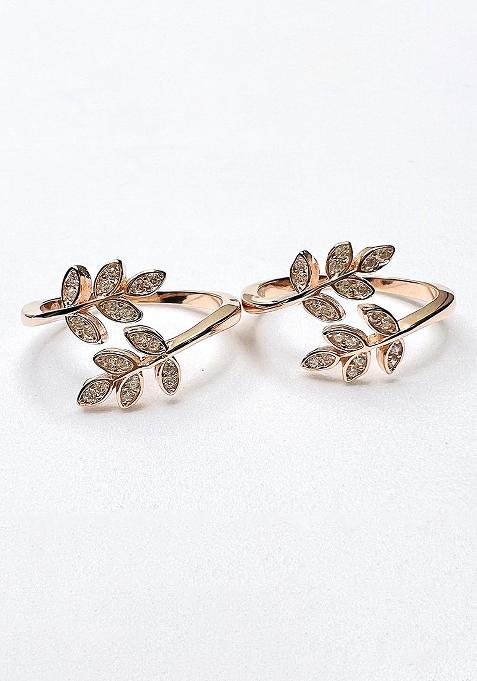 Rose Gold Stone 925 Sterling Silver Toe Rings