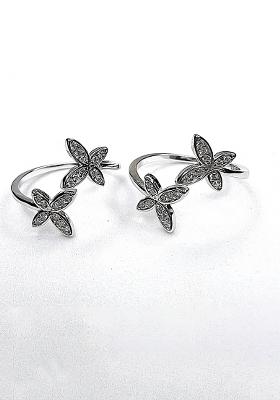 Silver Stone 925 Sterling Silver Toe Rings