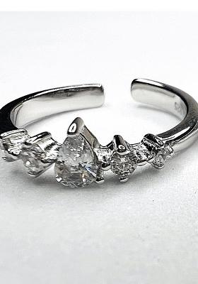 Silver Stone 925 Sterling Silver Toe Rings