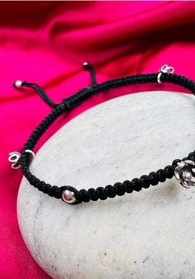Black Thread 925 Sterling Silver Anklet