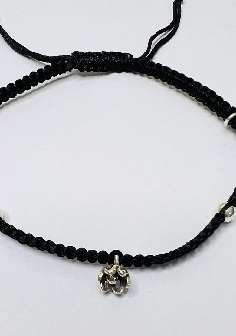 Black Thread 925 Sterling Silver Anklet