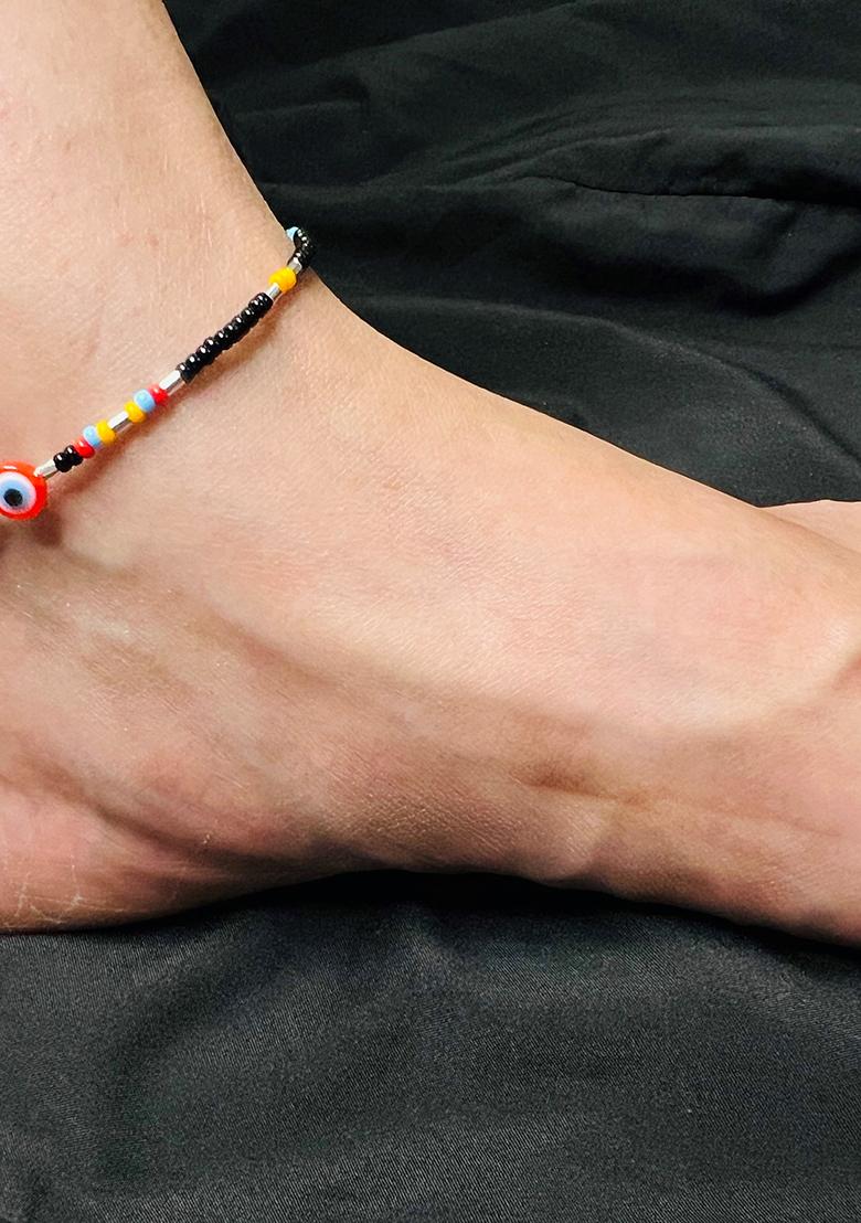 Red Evil Eye 925 Sterling Silver Anklet